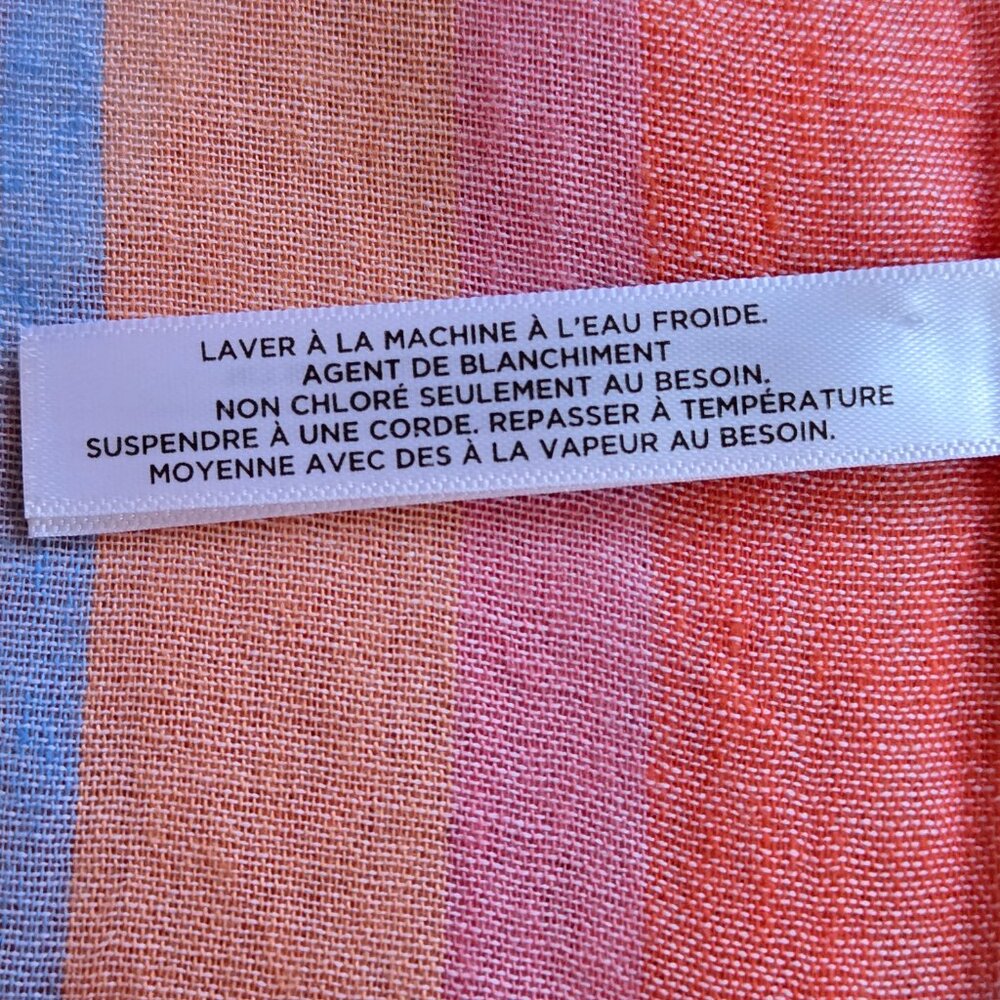 NWOT Talbots Linen Blend Summer Stripe Scarf - Picture 5 of 9